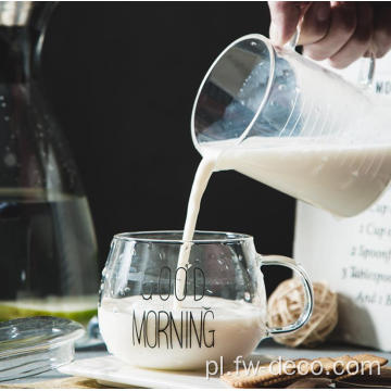 350 ml przezroczyste okrągłe mleko w kubek do picia szklanego filiżanki